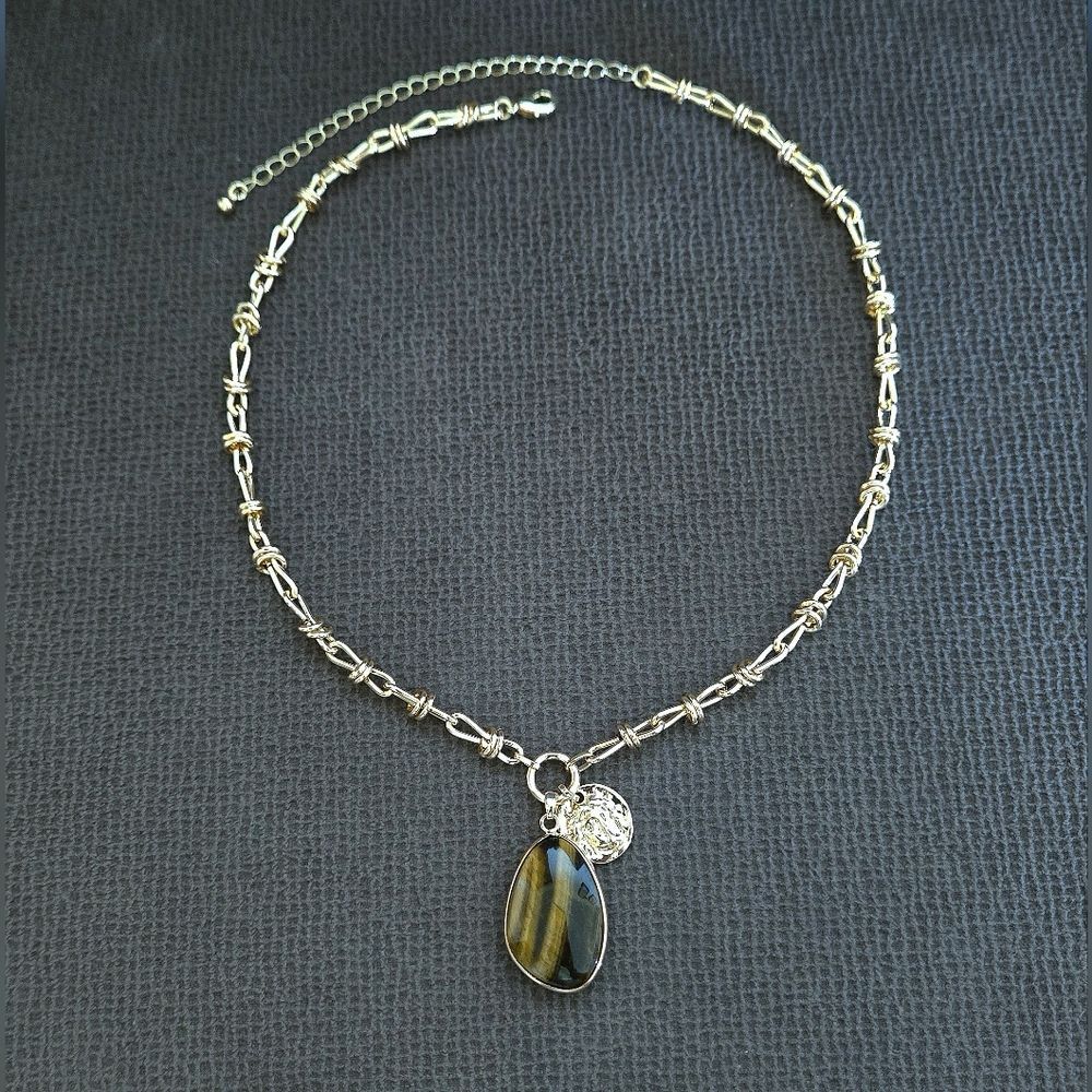 Song🎶 of Style Tiger's🐅 Eye👁 and Helios God of Sun🌞 Necklace - NWT - Picture 2 of 16